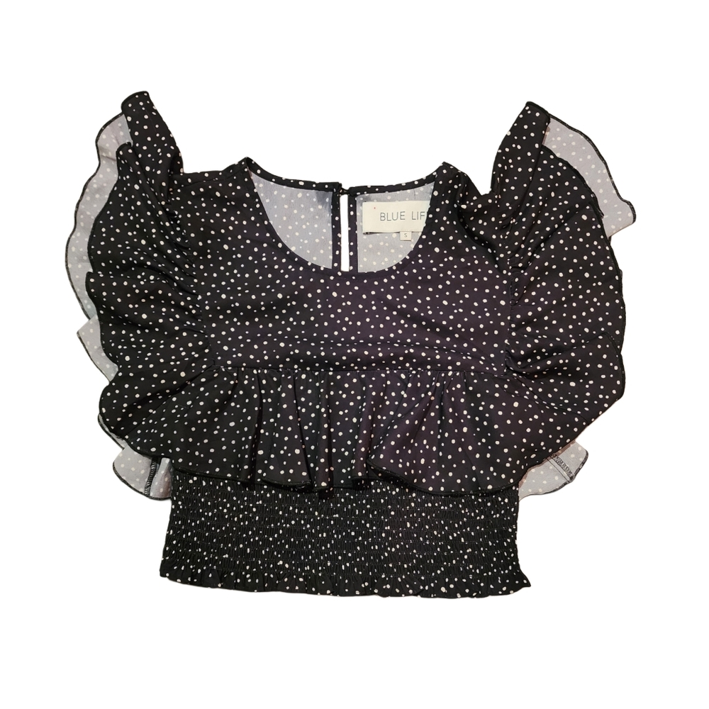 BLUE LIFE Ruffled Crop Top